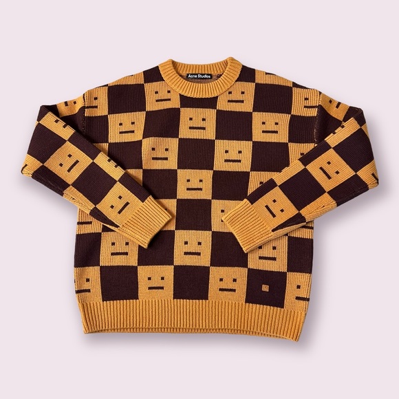 Acne Studios Sweaters - 🍁☃️ACNE STUDIOS Women's Face Jacquard Wool Sweater Ochre Orange Coffee Brown